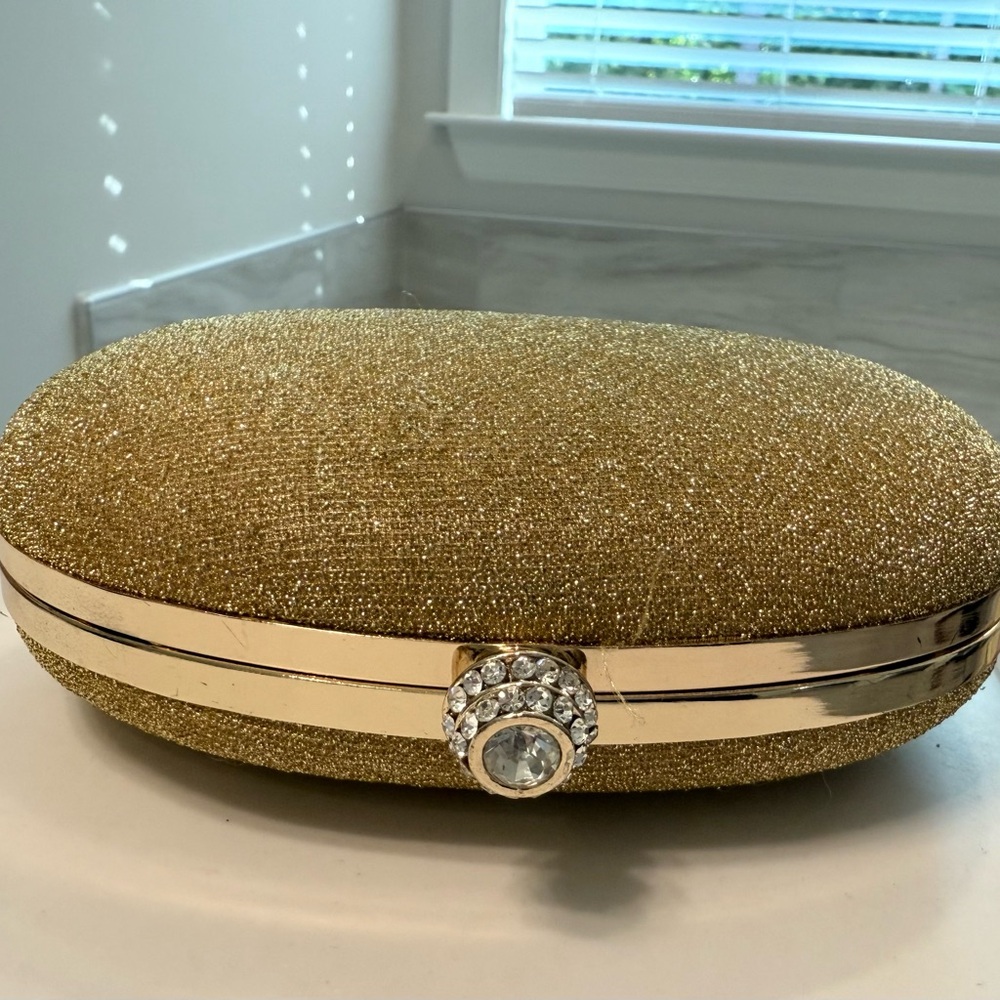 Camille La Vie Glittering Gold Evening Clutch